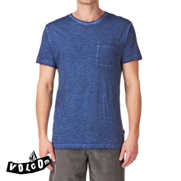 Volcom Mens Volcom Cold Dye T-Shirt - Blue Moon
