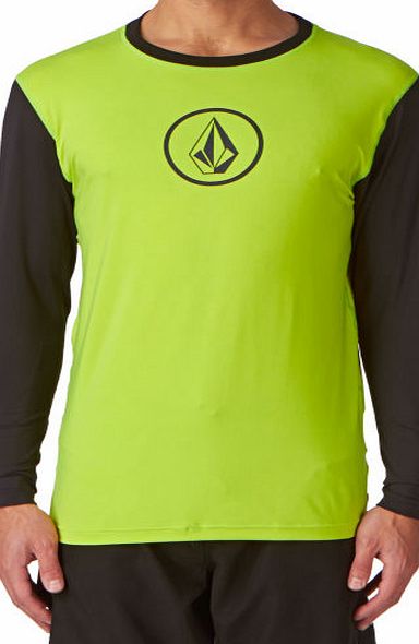 Volcom Mens Volcom Heather Long Sleeve Rash Vest - Lime
