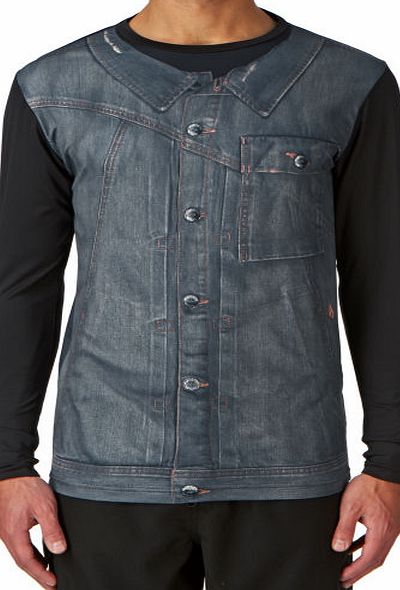 Volcom Mens Volcom Metal Long Sleeve Rash Vest - Black