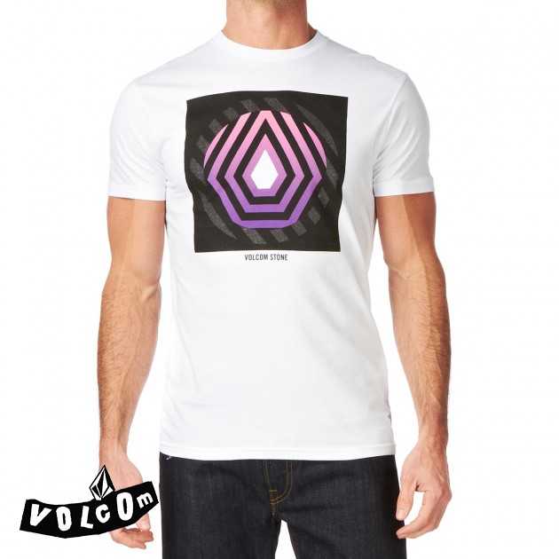 Volcom Mens Volcom Minds Eyes Slim T-Shirt - White