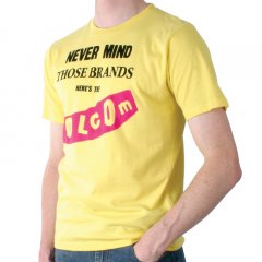Volcom Mens Volcom Nevermind Slim Tee Yellow