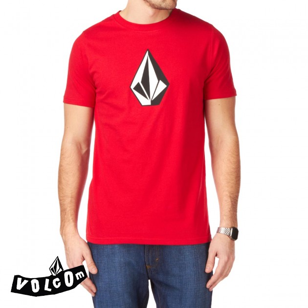 Volcom Mens Volcom Stone Basic T-Shirt - Drip Red