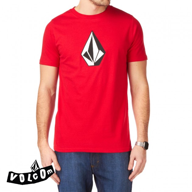 Volcom Mens Volcom Stone Basic T-Shirt - Drip Red