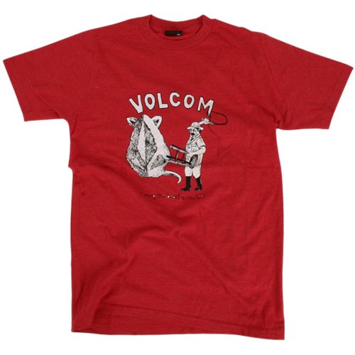 Volcom Mens Volcom Taming The Beast Tee Heather Red