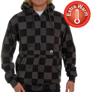 Mr Furley Fleece lined zip hoody - Dk Grey