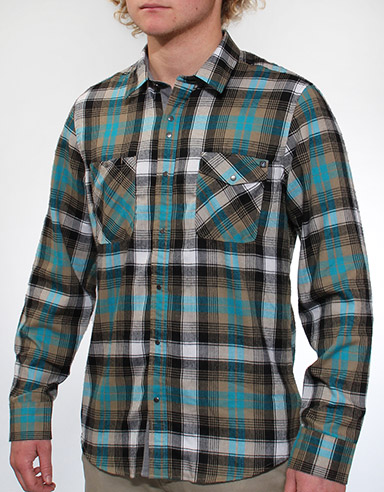 Volcom Slicker Flannel shirt - Bright Turquoise