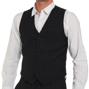 Stone Suit Vest Waistcoat - Black Stripe