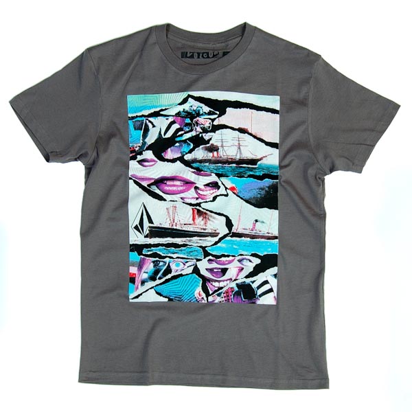 Volcom T-Shirt - Torn To RIde - Grey Vintage