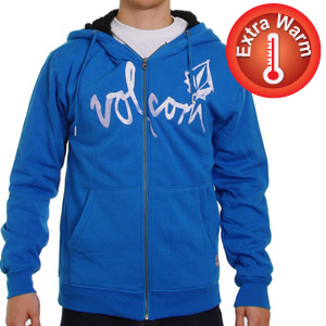 Volcom Tag Fur lined zip hoody - Electric Blue