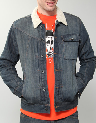 Volcom Tanniker Sherpa lined denim jacket -