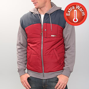 Volcom Timber Quilted Slim Quilted hoody - Maroon