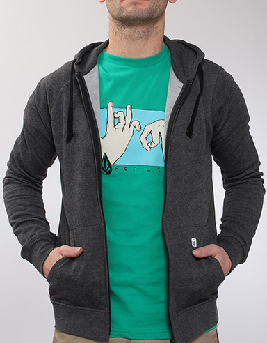 Timemachine Ultra Slim Zip hoody - Black