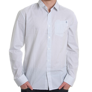 Volcom X Factor Stripe LS Shirt - White Stripe