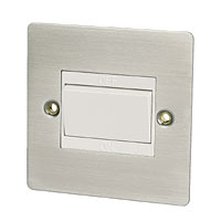 VOLEX 10A Fan Isolating Sw Satin Stainless Flt Plt