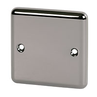 VOLEX 1G Blank Plate Black Nickel Round Edge