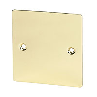 VOLEX 1G Blank Plate Polished Brass Flat Plate