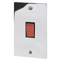 VOLEX 45A DP Sw Blk Ins Polished Chrome Flt Plt