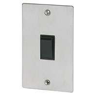 VOLEX 45A DP Sw Blk Ins Satin Stainless Flt Plt