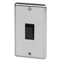 VOLEX 45A DP Sw Blk Ins Stainless Steel Round Edge