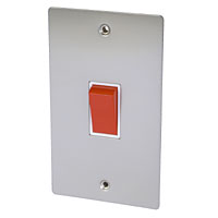45A DP Sw Wht Ins Satin Chrome Flat Plate