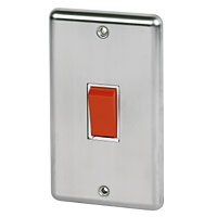 VOLEX 45A DP Sw Wht Ins Stainless Steel Round Edge