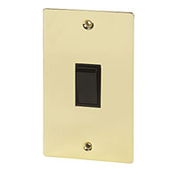 Voles 45A DP Sw Blk Ins Polished Brass Flat Plate