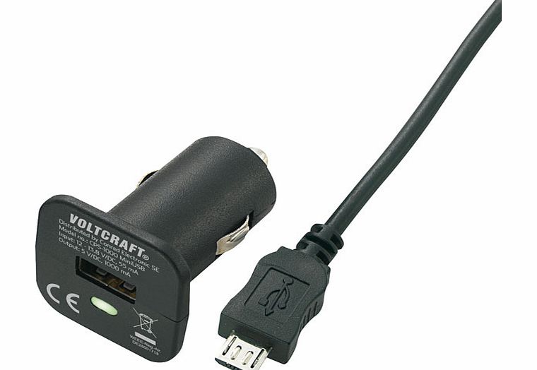 Voltcraft CPS-1000 MicroUSB USB Car Charger With