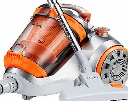 VonHaus 1200W 3L Compact Bag less Vacuum with 5m cord and 1.8m hose length and HEPA Filtration