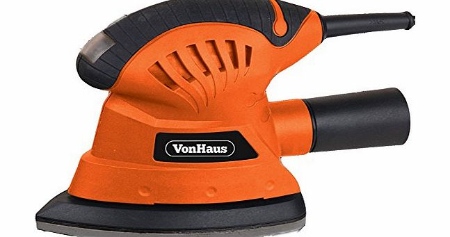 VonHaus 130W Palm Detail Multi Hand Sander with Dust Extraction Adaptor