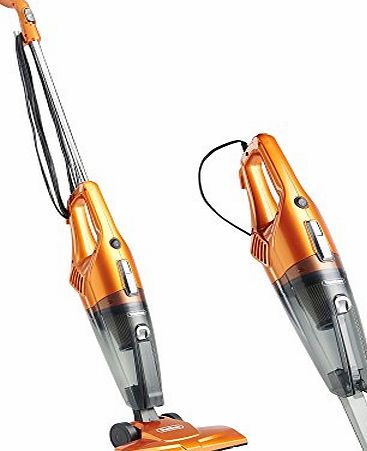 VonHaus 600W 2 in 1 Upright Stick amp; Handheld Vacuum Cleaner with HEPA and Sponge Filtration amp; FREE Crevice Tool includes FREE 2 Year Warranty - Orange [Energy Class A]