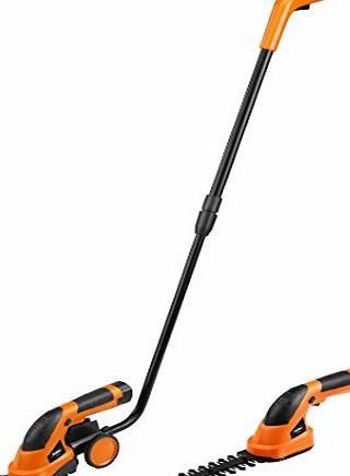 VonHaus 7.2V Lithium-Ion Cordless 2 in 1 Grass and Hedge Trimmer with bar and wheel plus charger: Free 2 Year Warranty