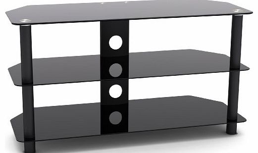 Glass TV Stand for upto 40`` Plasma/LED/LCD/3D TV or 40Kgs with 3 Shelves & Cable Management