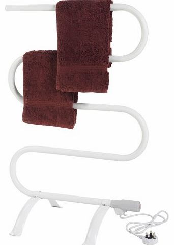 VonHaus Premium Portable White Carbon Steel Free Standing Towel Rail Radiator - 230V Mains Plug