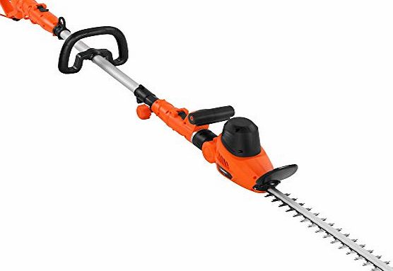 VonHaus Telescopic Extension Pole Hedge Trimmer 600W with Adjustable Head, 45cm (17``) Blade amp; Blade Cover - FREE 2 Year Warranty