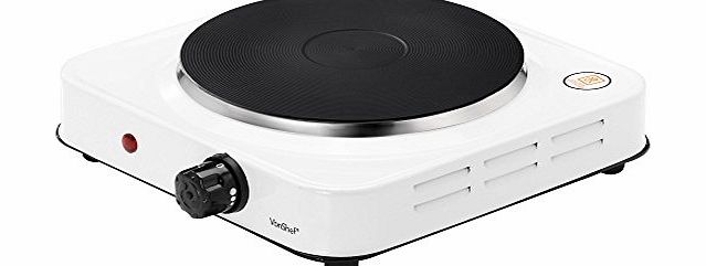 VonShef Electric Compact Portable Camping Caravan Single Hot Plate Hob Stove Cooker 1500W