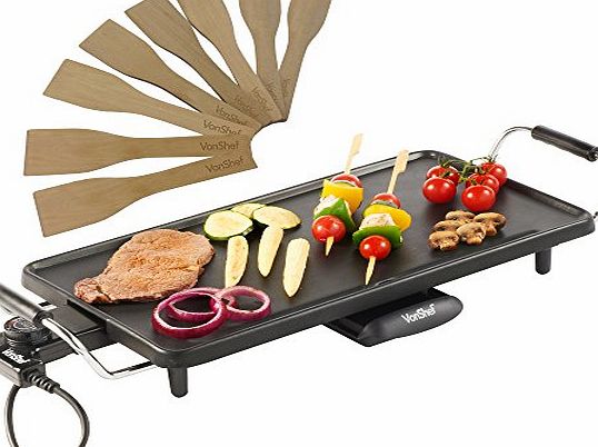 VonShef Electric Large Teppanyaki Style Barbecue Table Grill Griddle 2000 Watts