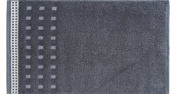 Vossen Country Uni Guest Towel, Charcoal/Ivory, 40x60 cm