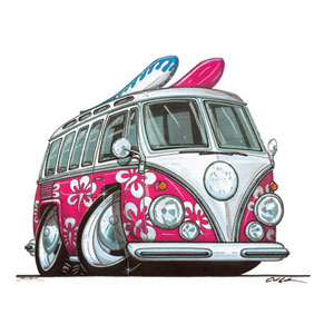 vw camper - Roxy Pink Kids T-shirt