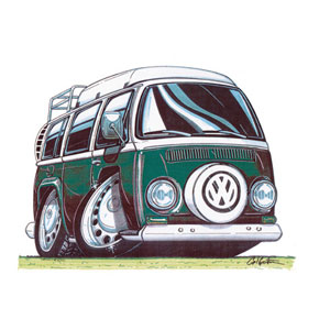 vw camper baywindow - Green Kids T-shirt