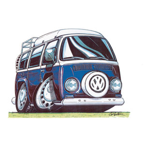 vw camper baywindow -Blue Kids T-shirt