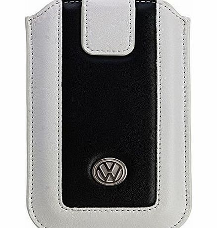 VW PDA-Punkt DUAL CASE M Leather Case with Volkswagen Design and Cleaning Cloth for Apple iPhone 5/5c/5s and Samsung Galaxy S4 Mini GT-I9190