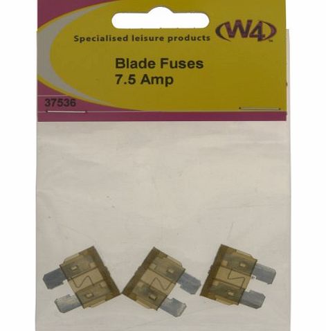 W4 7.5 Amp Blade Fuses (Pack of 3) - Brown