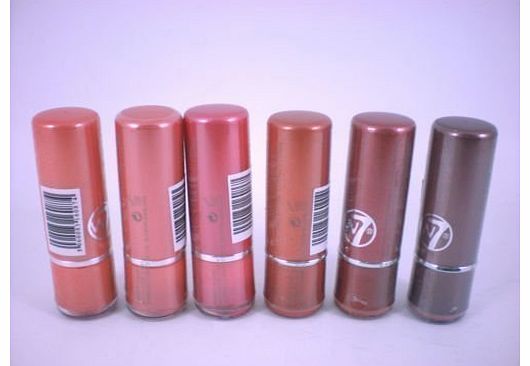 Set Of Six W7 W.Seven Lipsticks - coral & peach range