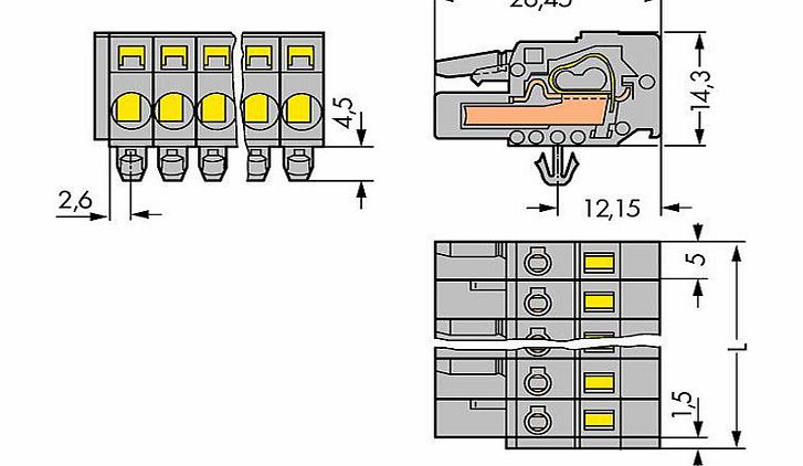 Wago 231-111/008-000 Female Snap-in Mounting