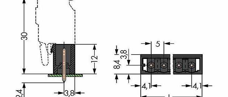 Wago 231-138/001-000/105-604 Male Solder Pins 8P
