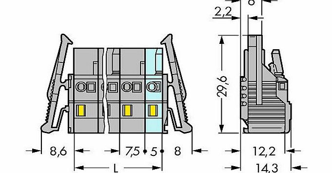 Wago 231-202/037-000 Female Locking Levers 2P