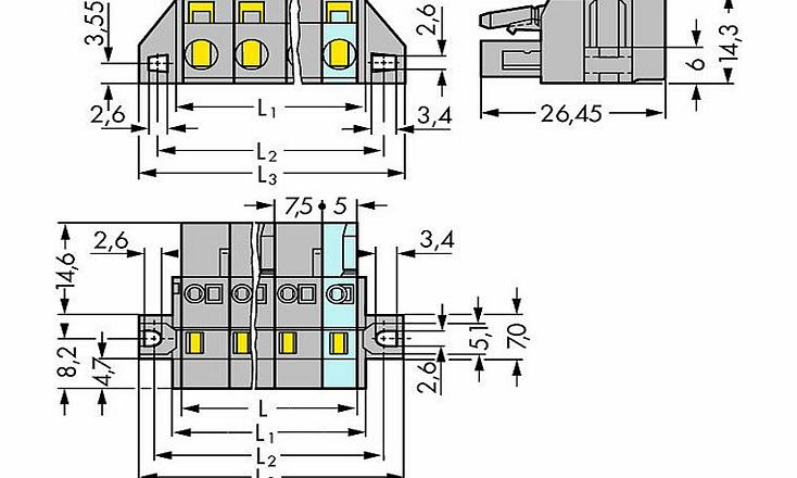 Wago 231-212/031-000 Female Panel Fixing Flanges