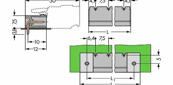 Wago 231-870/001-000 Male Solder Pins 10P Pitch