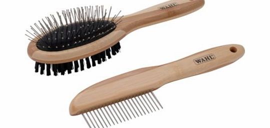Wahl Bamboo 2 Sided Brush and Grooming Comb