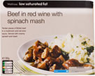 Waitrose Low Saturated Fat Beef and Spinach Mash